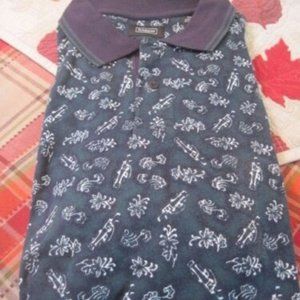 HAGGER COOL 18 XXL/XXG GOLF POLO SHIRT Blue Green with Golf Bag Design NEW